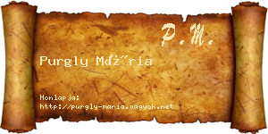 Purgly Mária névjegykártya